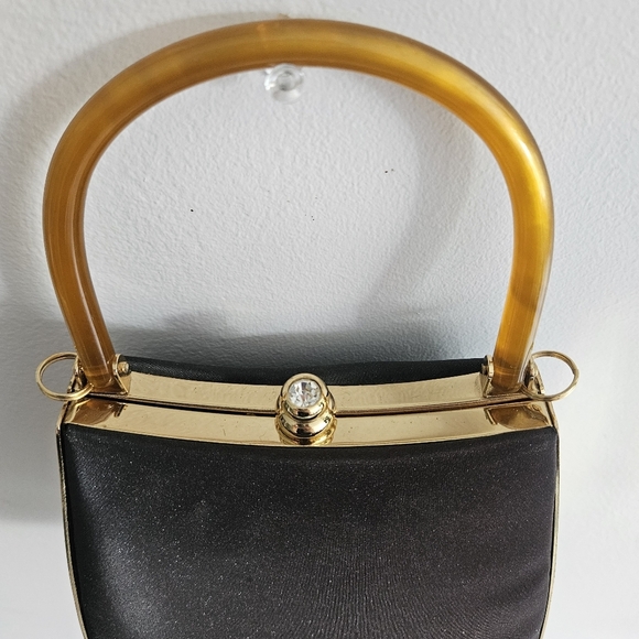 Polo Brown & Gold Handbag with Tan Handle And Shimmer Accents - Picture 3 of 7